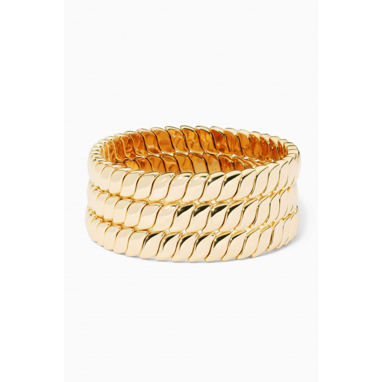 Roxanne Assoulin - Smooth Moves Bracelet in Stretch Gold-plated Brass, Set of 3