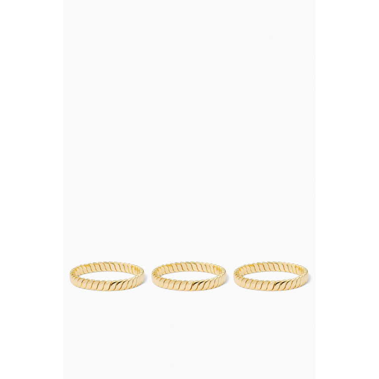 Roxanne Assoulin - Smooth Moves Bracelet in Stretch Gold-plated Brass, Set of 3