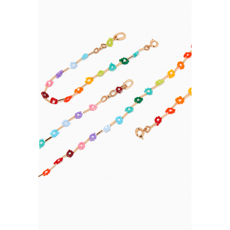 Roxanne Assoulin - Flower Patch Necklace & Bracelet Set in Enamel & Gold-plated Brass