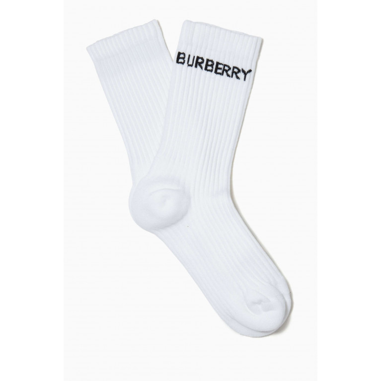 Burberry - Logo Intarsia Socks in Technical Stretch Cotton
