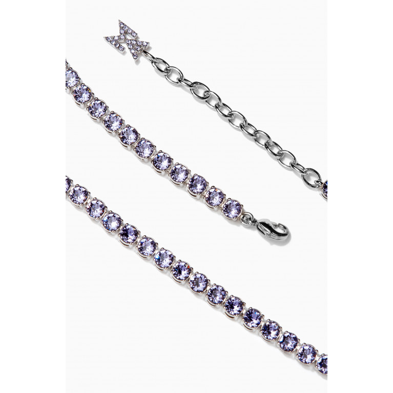 Amina Muaddi - Crystal Tennis Necklace Purple