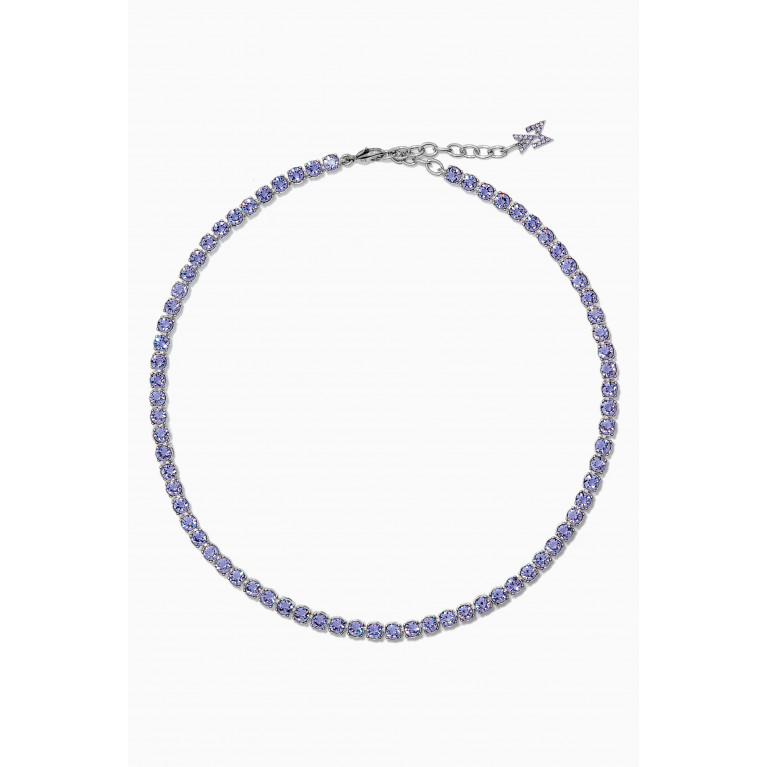 Amina Muaddi - Crystal Tennis Necklace Purple
