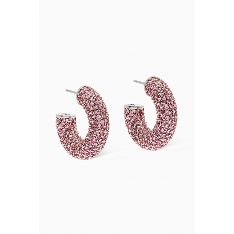 Amina Muaddi - Small Cameron Crystal Hoop Earrings Pink