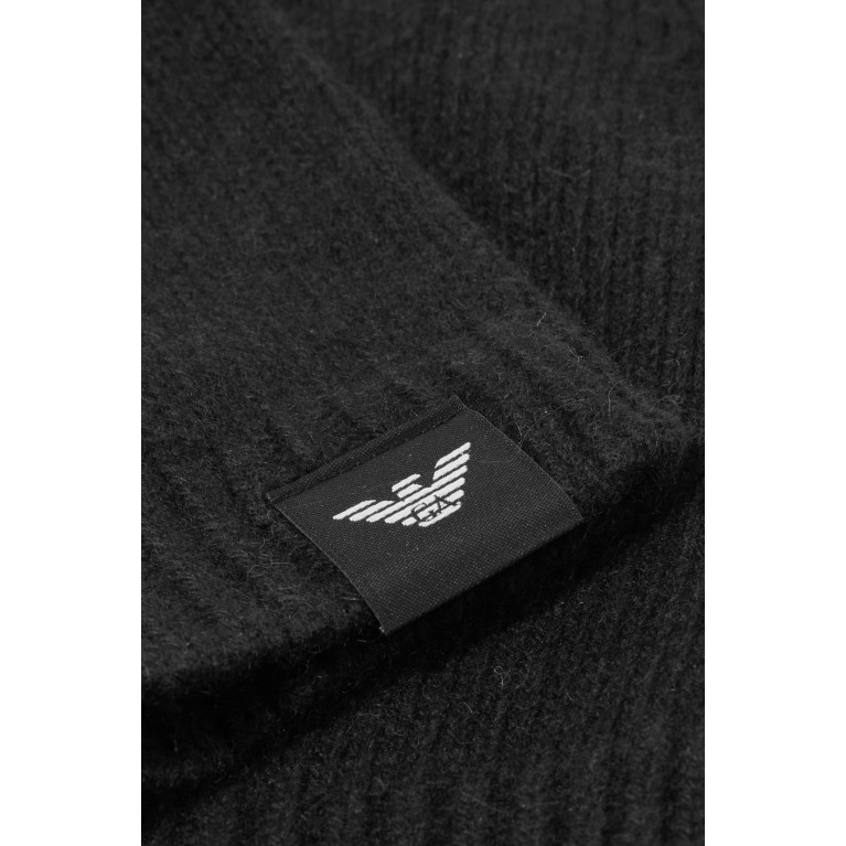 Emporio Armani - EA Beanie Hat in Cashmere Knit Black