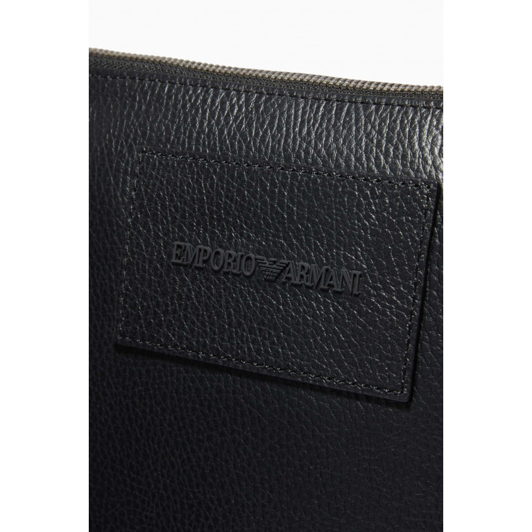 Emporio Armani - EA Flat Crossbody Bag in Tumbled Leather