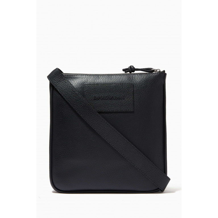 Emporio Armani - EA Flat Crossbody Bag in Tumbled Leather
