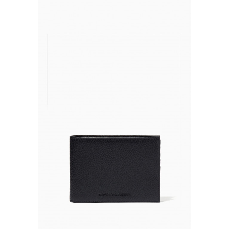 Emporio Armani - EA Embossed Bi-fold Wallet in Tumbled Leather