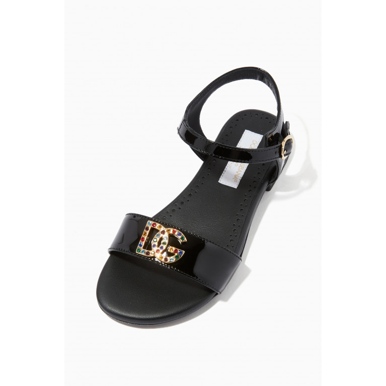 Dolce & Gabbana - DG Logo Sandals in Patent Leather