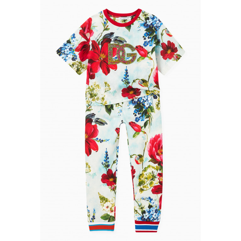 Dolce & Gabbana - Floral Print Jogging Pants in Jersey