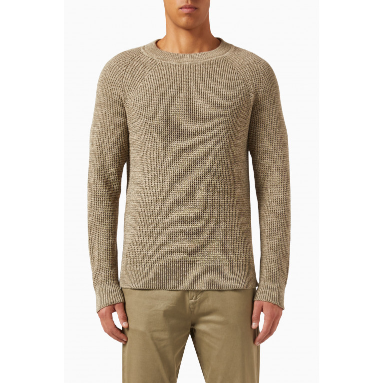 Selected Homme - Knitted Pullover in Organic Cotton Grey