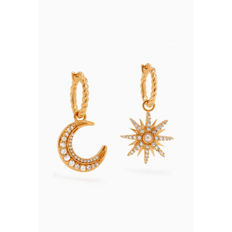 Missoma - x Harris Reed Moonlight Pearl Hoop Earrings in 18kt Recycled Gold-plated Brass