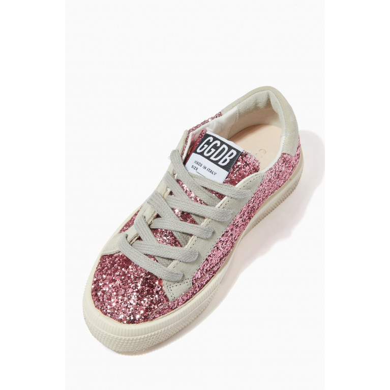 Golden Goose Deluxe Brand - May Sneakers with Suede Star in Glitter