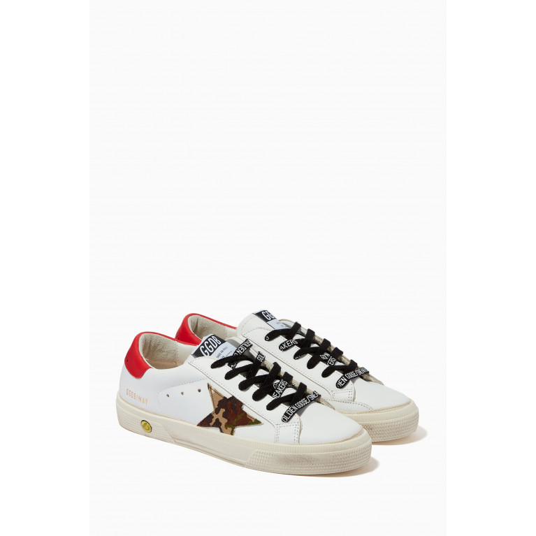 Golden Goose Deluxe Brand - May Sneakers with Camouflage Star in Leather