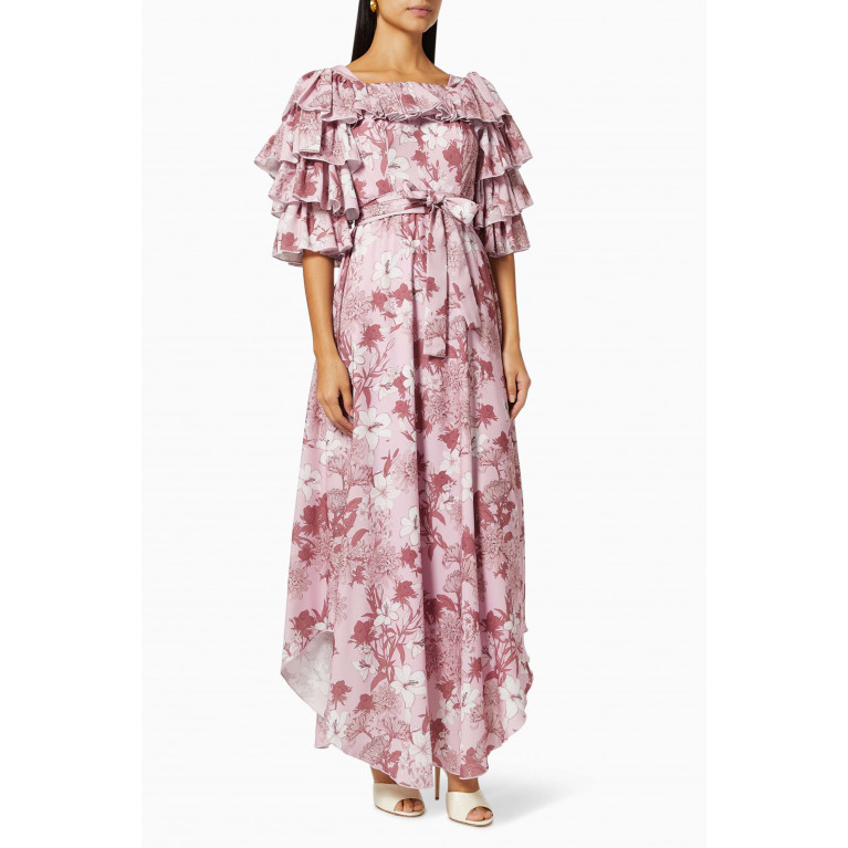 NASS - Floral Ruffle Dress in Chiffon