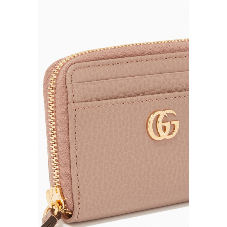 Gucci - GG Marmont Zip Wallet in Leather Neutral