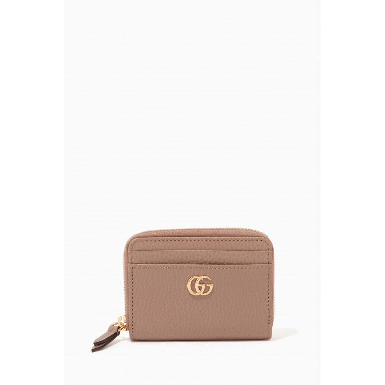 Gucci - GG Marmont Zip Wallet in Leather Neutral