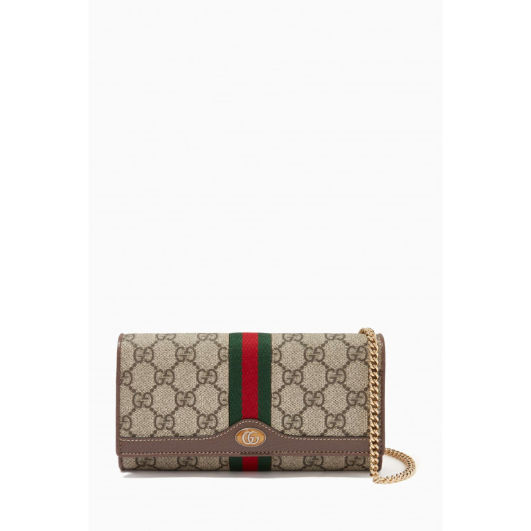 Gucci - Ophidia Chain Wallet in GG Supreme Canvas