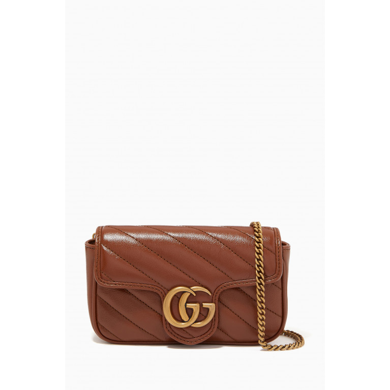 Gucci - Super Mini GG Marmont Bag in Diagonal Matelassé Leather