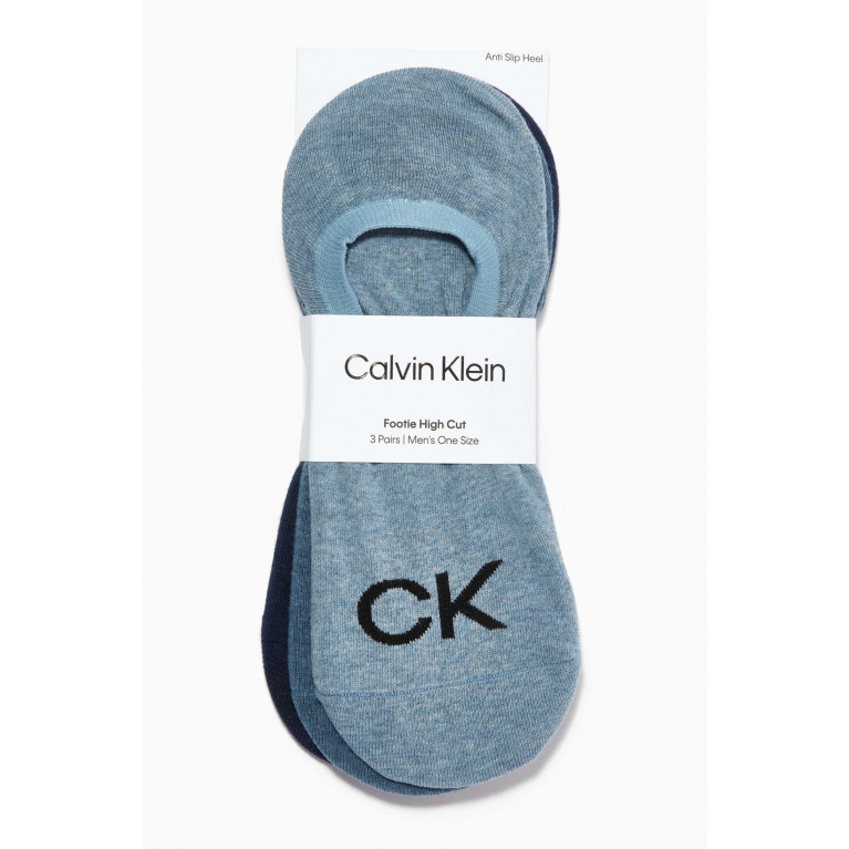 Calvin Klein - Footie High Cut Socks, Set of 3 Multicolour