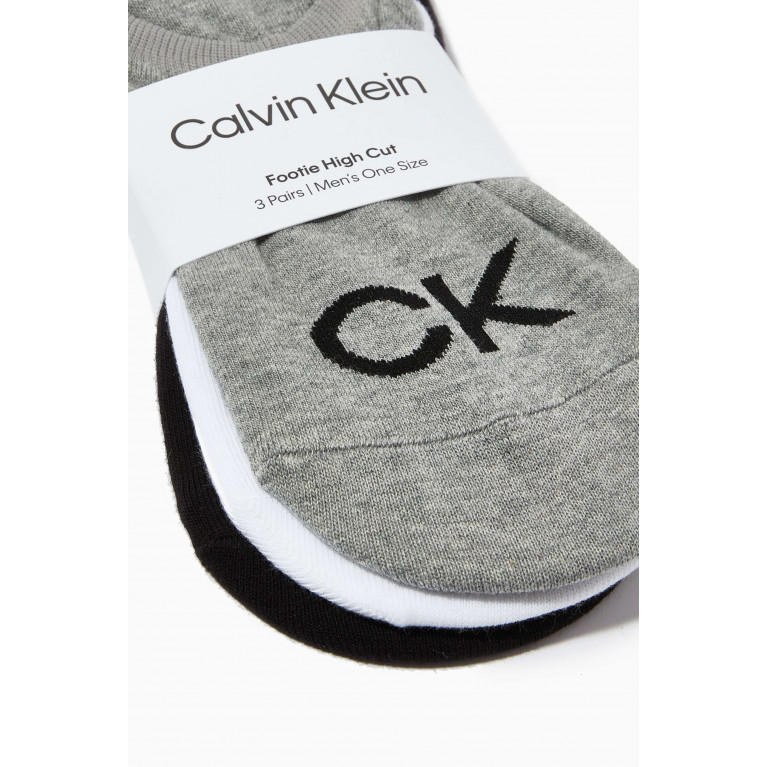 Calvin Klein - Footie High Cut Socks, Set of 3 Multicolour