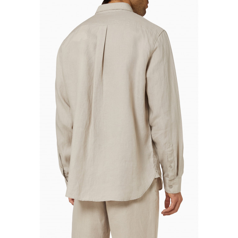 Vince - Long-sleeve Shirt in Linen Neutral