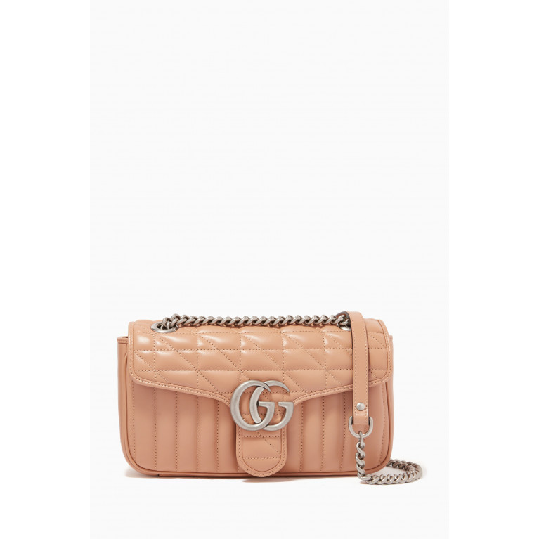 Gucci - GG Marmont Small Shoulder Bag in Matelassé Leather Neutral