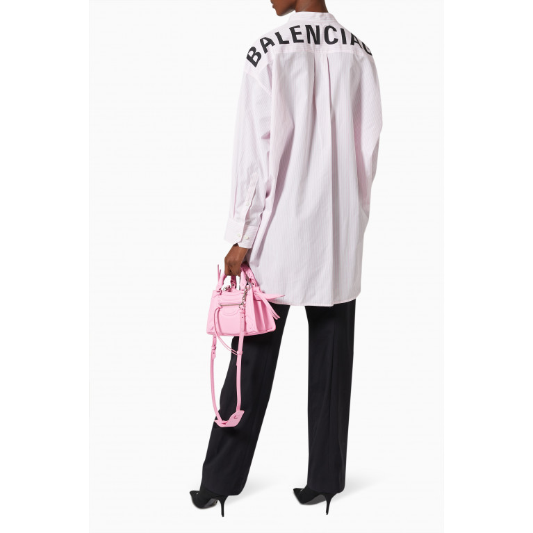 Balenciaga - Swing Pussy Bow Shirt in Striped Cotton