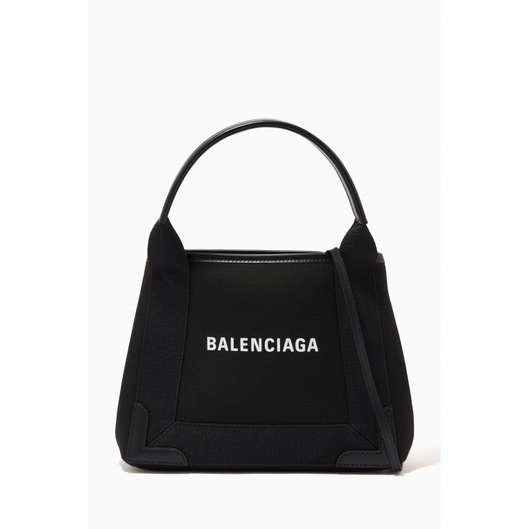 Balenciaga - Navy Cabas XS Bag in Organic Cotton Canvas