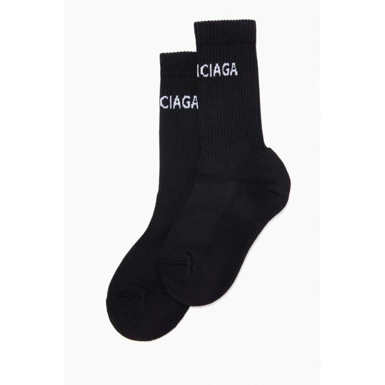 Balenciaga - Logo Tennis Socks in Sponge Knit
