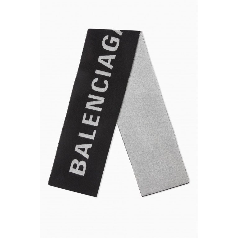 Balenciaga - Scarf in Logo Jacquard Wool