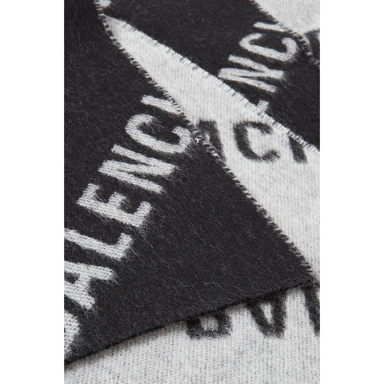 Balenciaga - Scarf in Logo Jacquard Wool