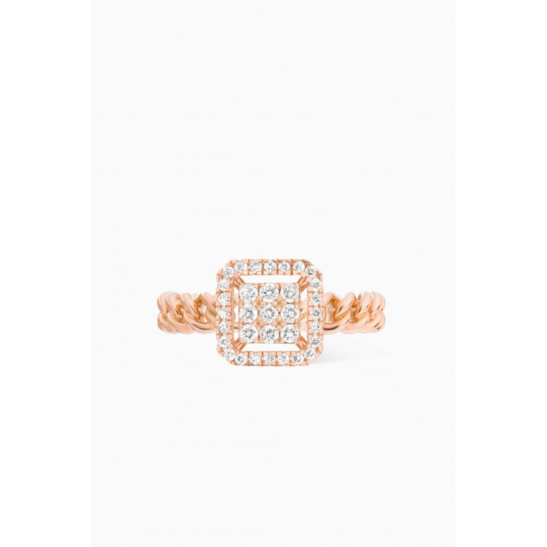 Samra - Quwa Square Diamond Single Ring in 18kt Rose Gold