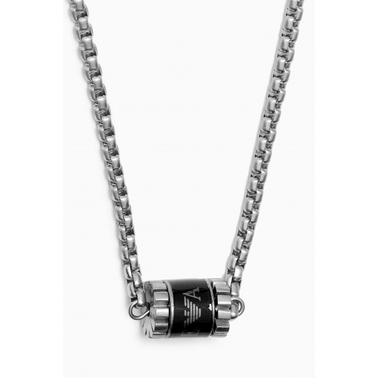 Emporio Armani - EA Eagle Logo Necklace in Stainless Steel