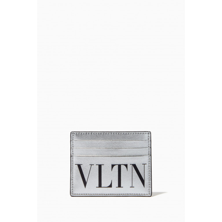 Valentino - Valentino Garavani VLTN Card Holder in Metallic Calfskin
