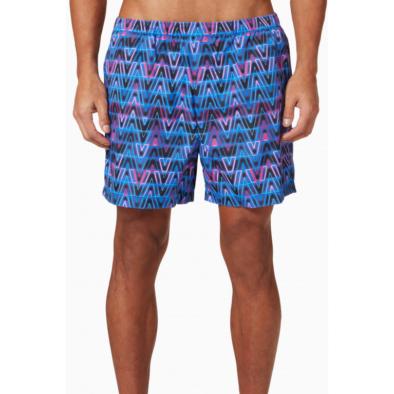 Valentino - Neon Optical V Swim Shorts in Nylon