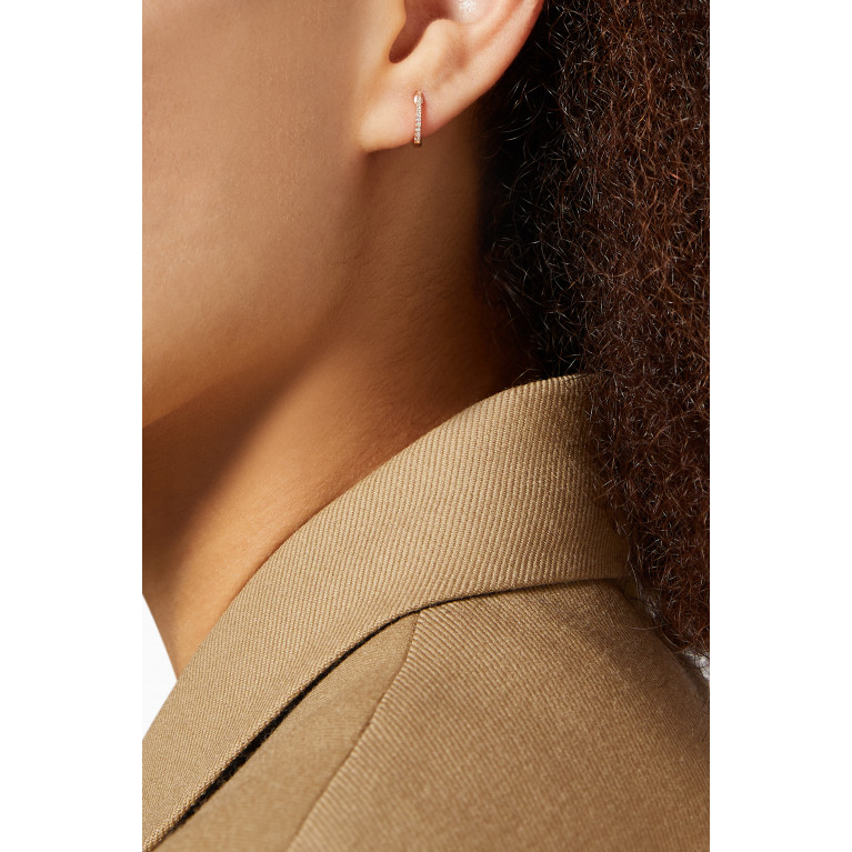 Djula - Graphique Diamond Hoop Earrings in 18kt Rose Gold Rose Gold