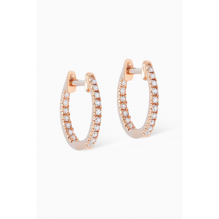 Djula - Graphique Diamond Hoop Earrings in 18kt Rose Gold Rose Gold