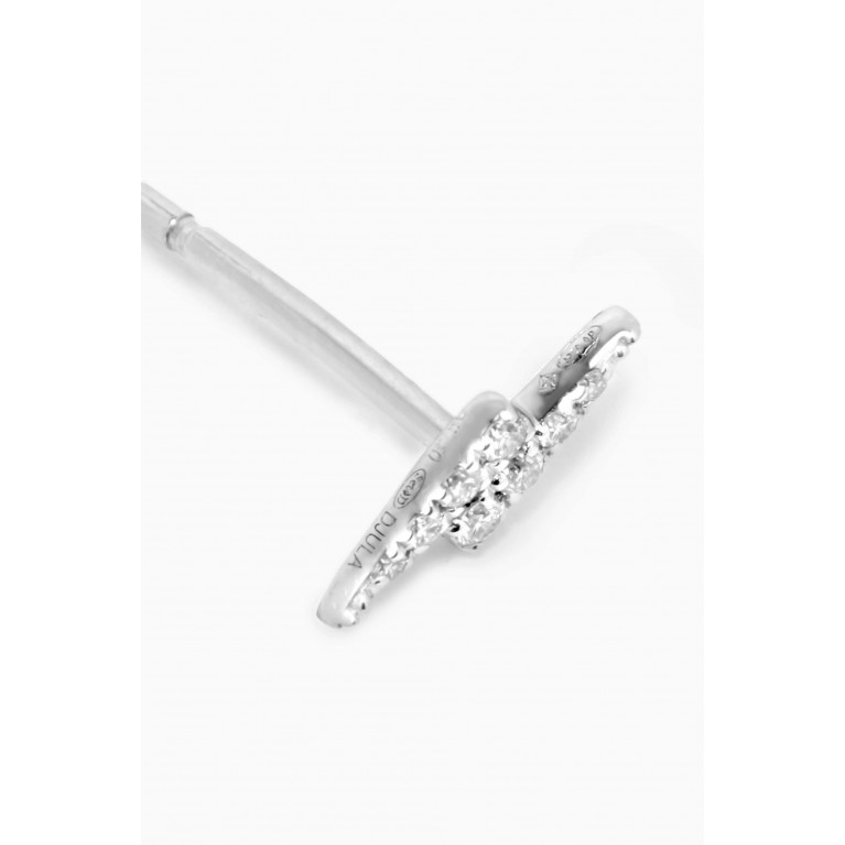Djula - Graphique Lightning Diamond Single Earring in 18kt White Gold White