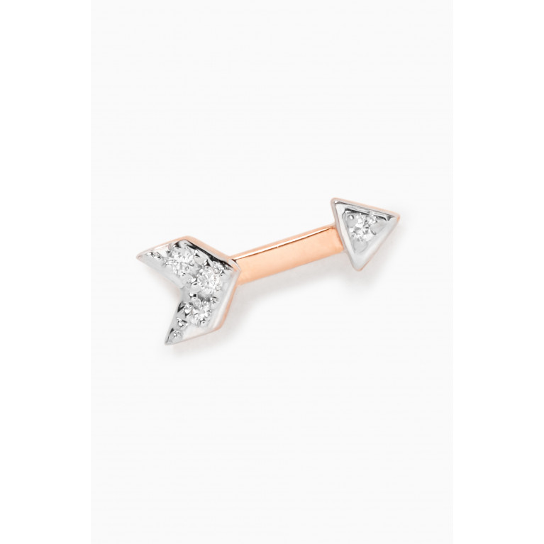 Djula - Glam Rock Arrow Diamond Single Earring in 18kt Rose Gold Rose Gold