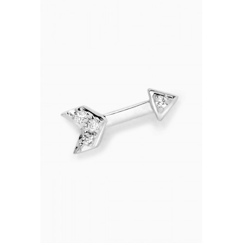 Djula - Glam Rock Arrow Diamond Single Earring in 18kt White Gold White