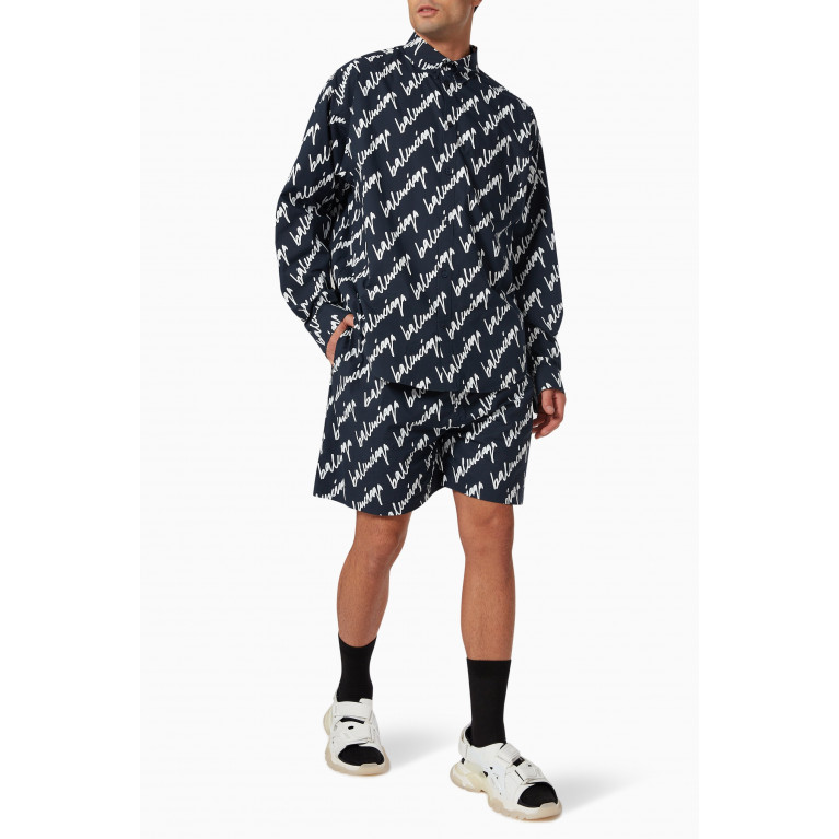 Balenciaga - Scribble Pyjama Shorts in Cotton Poplin