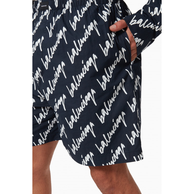 Balenciaga - Scribble Pyjama Shorts in Cotton Poplin