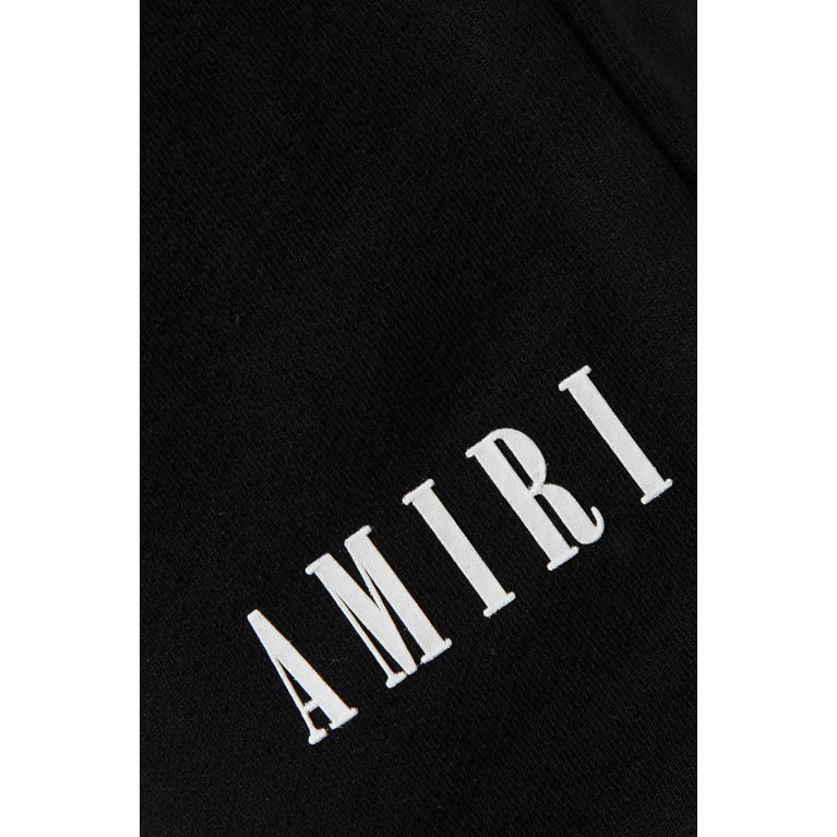 Amiri - Core Logo Print Frayed Shorts in Cotton