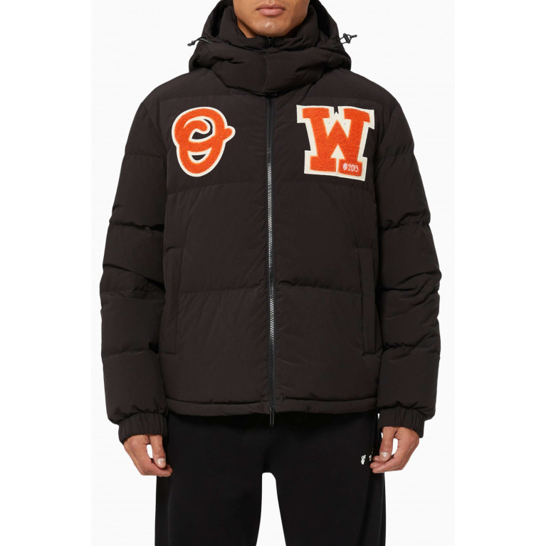 Off-White - Varsity Puffer Jacket in Nylon & Feather Down