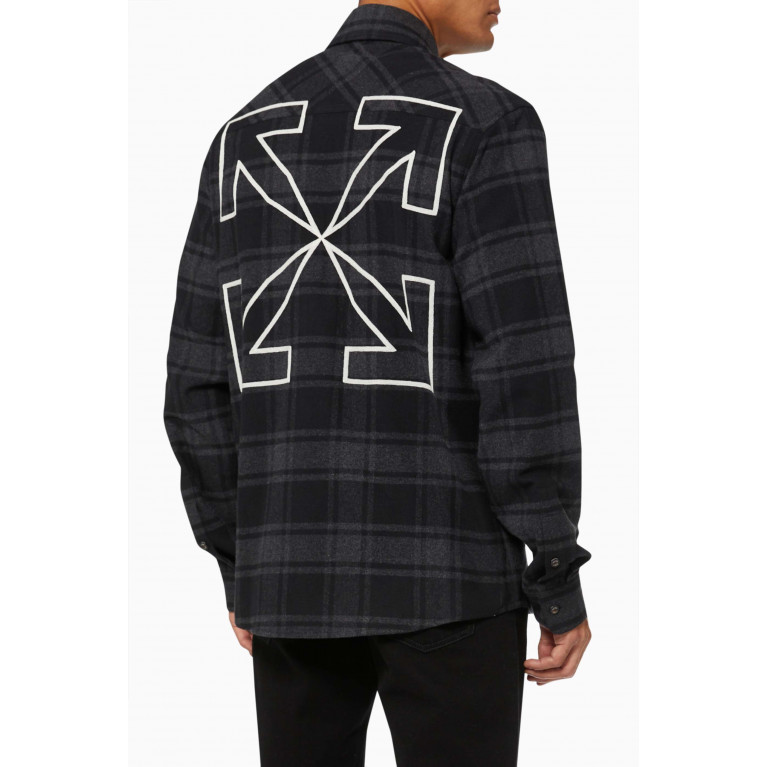 Off-White - Outline Arrows Flannel Check Shirt in Cotton