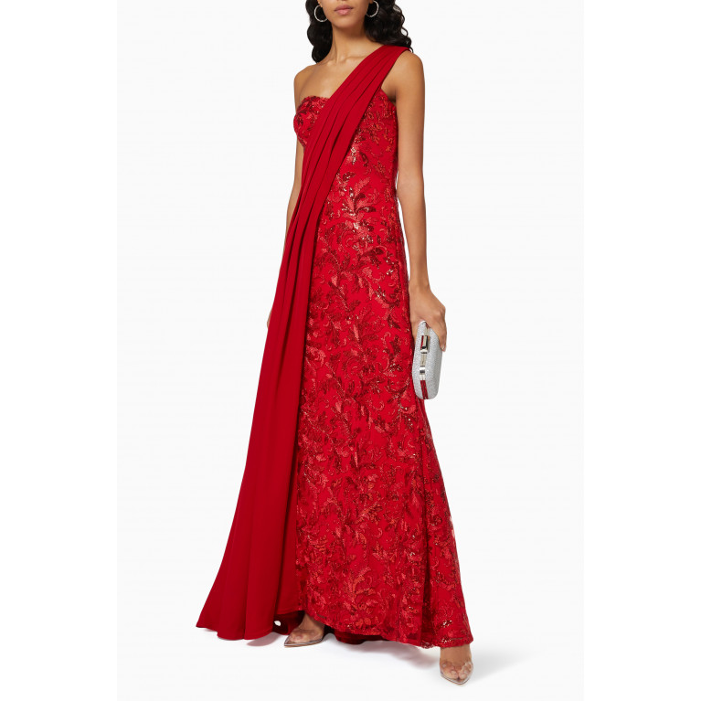 NASS - Draped Gown in Sequin Lace
