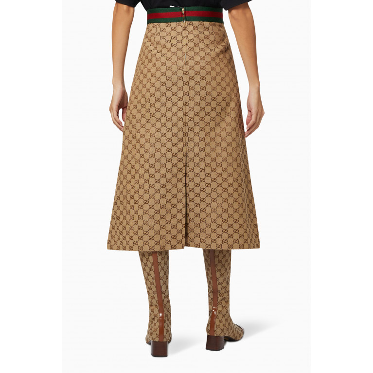 Gucci - Midi Skirt in GG Canvas Neutral
