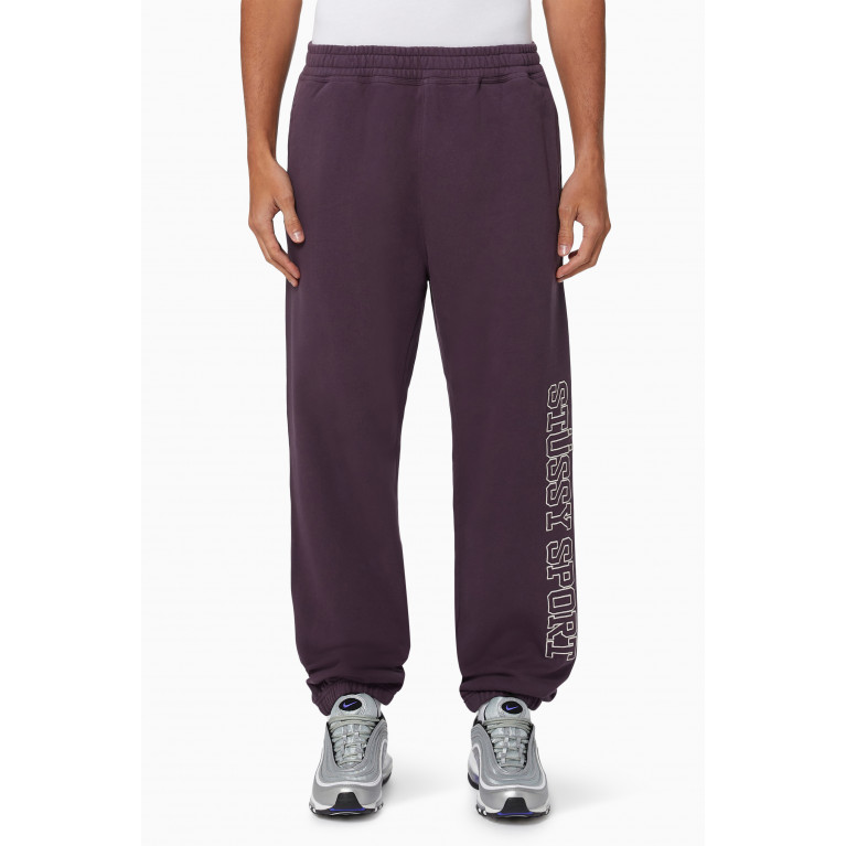 Stussy - Sport Embroidered Sweatpants in Cotton Fleece