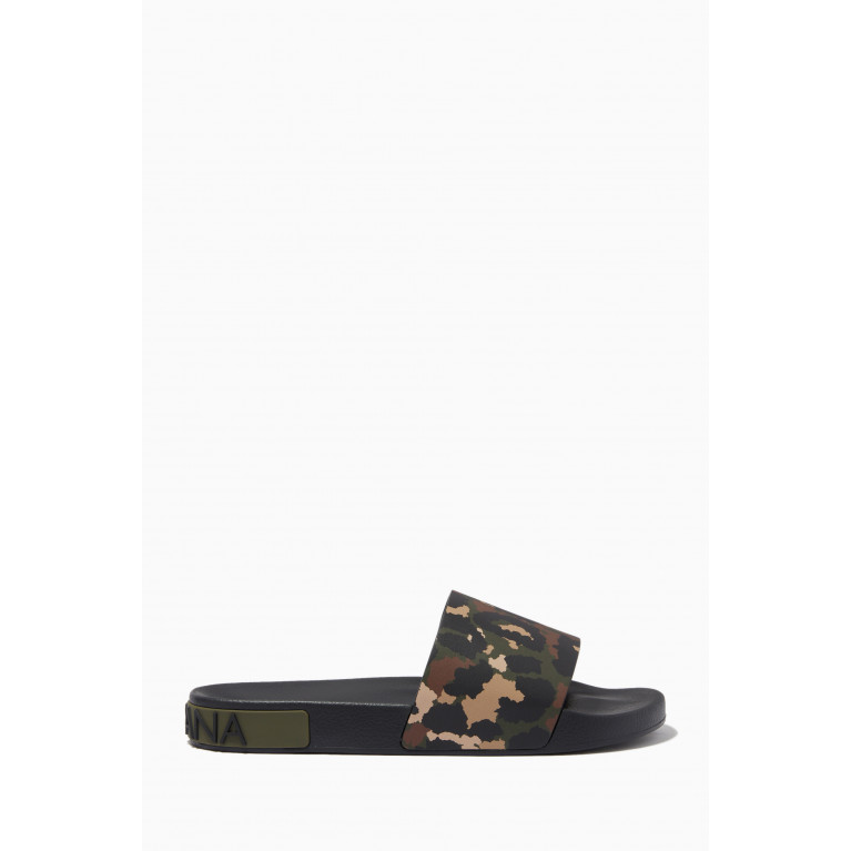 Dolce & Gabbana - Pool Slides in Camouflage Rubber