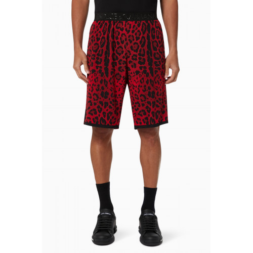 Dolce & Gabbana - Leopard Print Basketball Shorts in Viscose